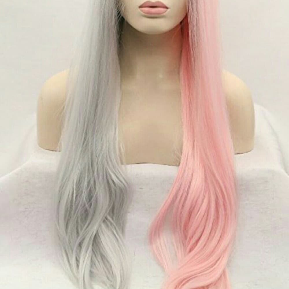 Ombre Gray Pink Lacefront Wig 22--26 inches!! - Thumbnail 2