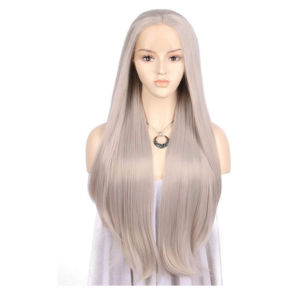 Silver Gray Beauty Straight Lace Front Wig - Thumbnail 6