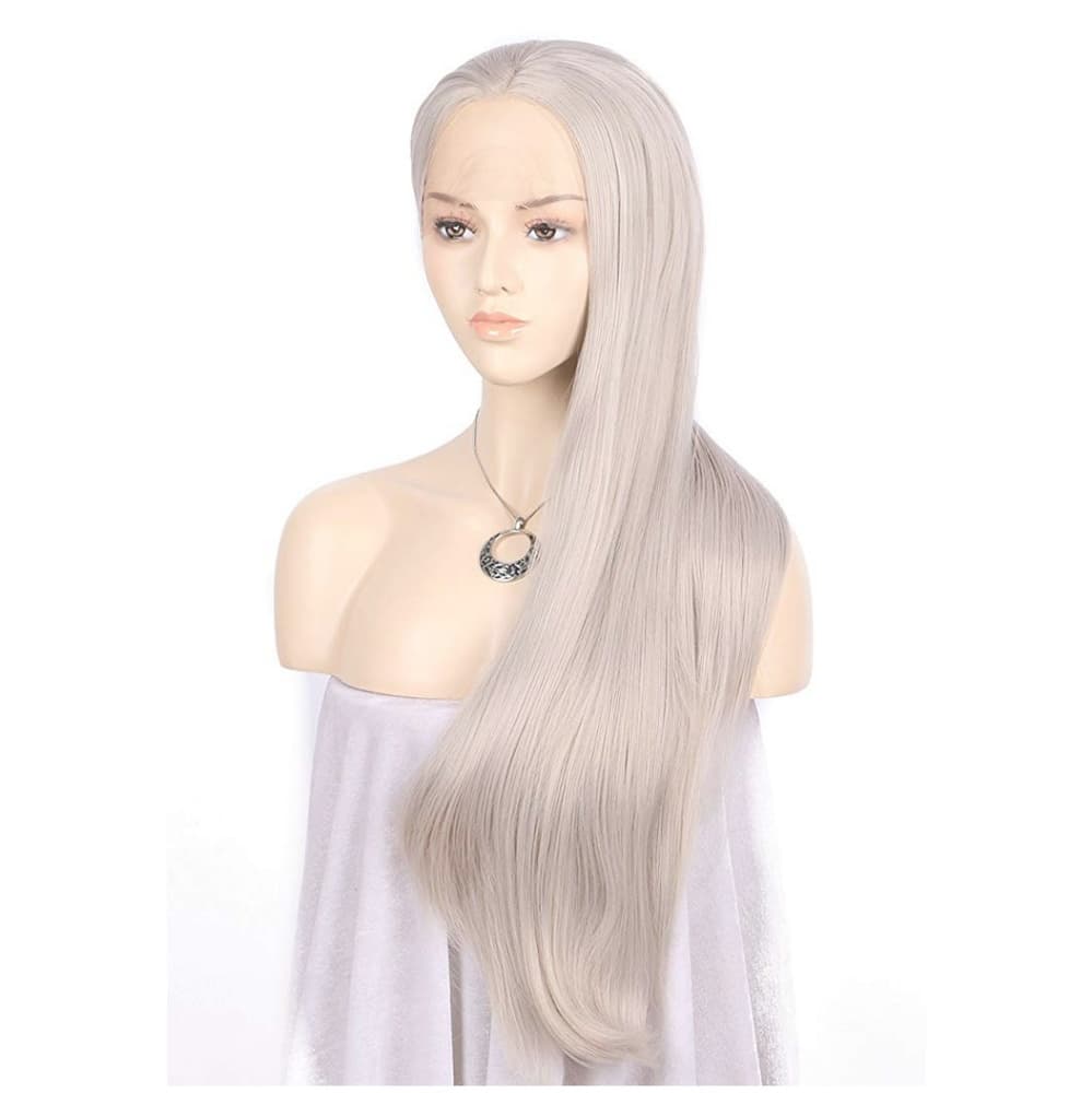 Silver Gray Beauty Straight Lace Front Wig - Thumbnail 4
