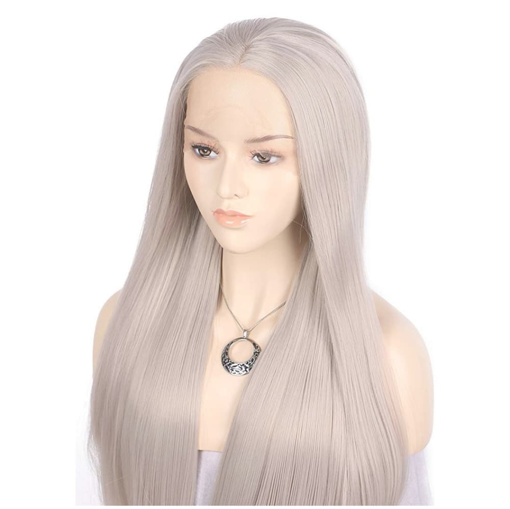 Silver Gray Beauty Straight Lace Front Wig - Thumbnail 5
