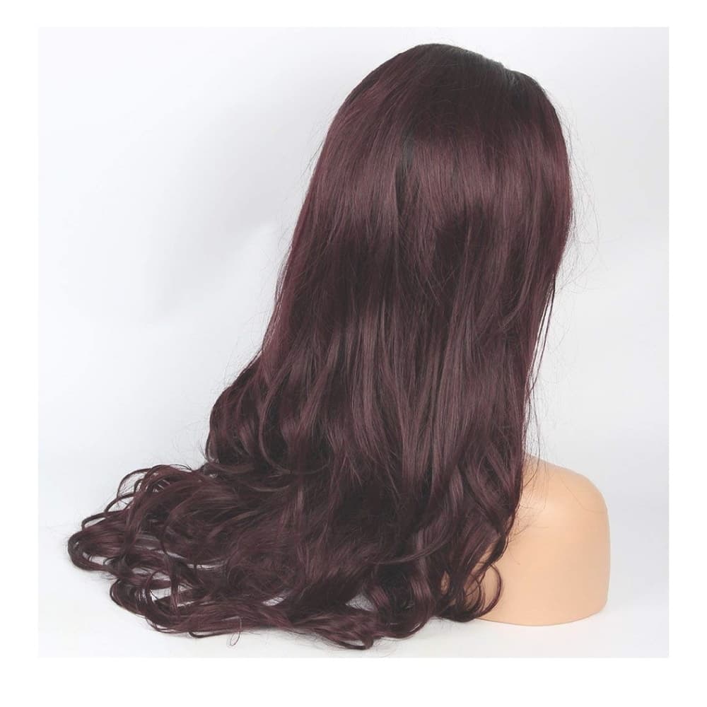 Ombre Wine Red Lace Front Wig - Thumbnail 2