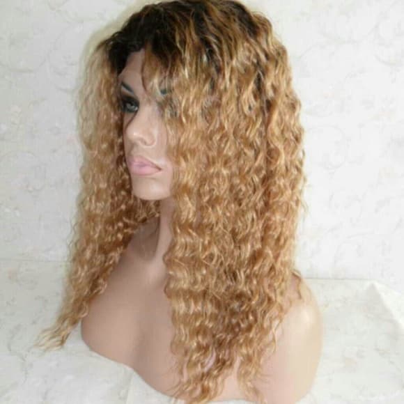 Dark Root Beautiful Indian Remy Lace Front Wig - Thumbnail 2