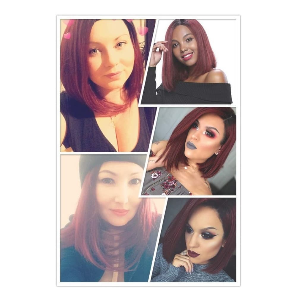 Ombre Burgundy Full Wig - Thumbnail 5