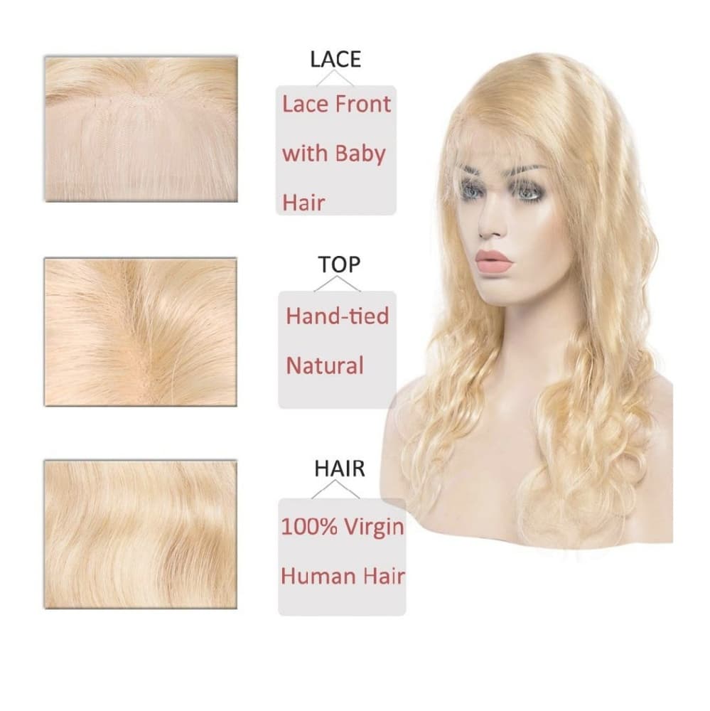 Blonde Brazilian Virgin Remy Lace Front Wig - Thumbnail 5