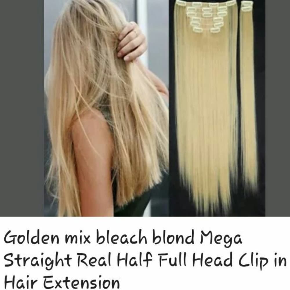 Bleach Blonde Full Head Clip in Extensions #613