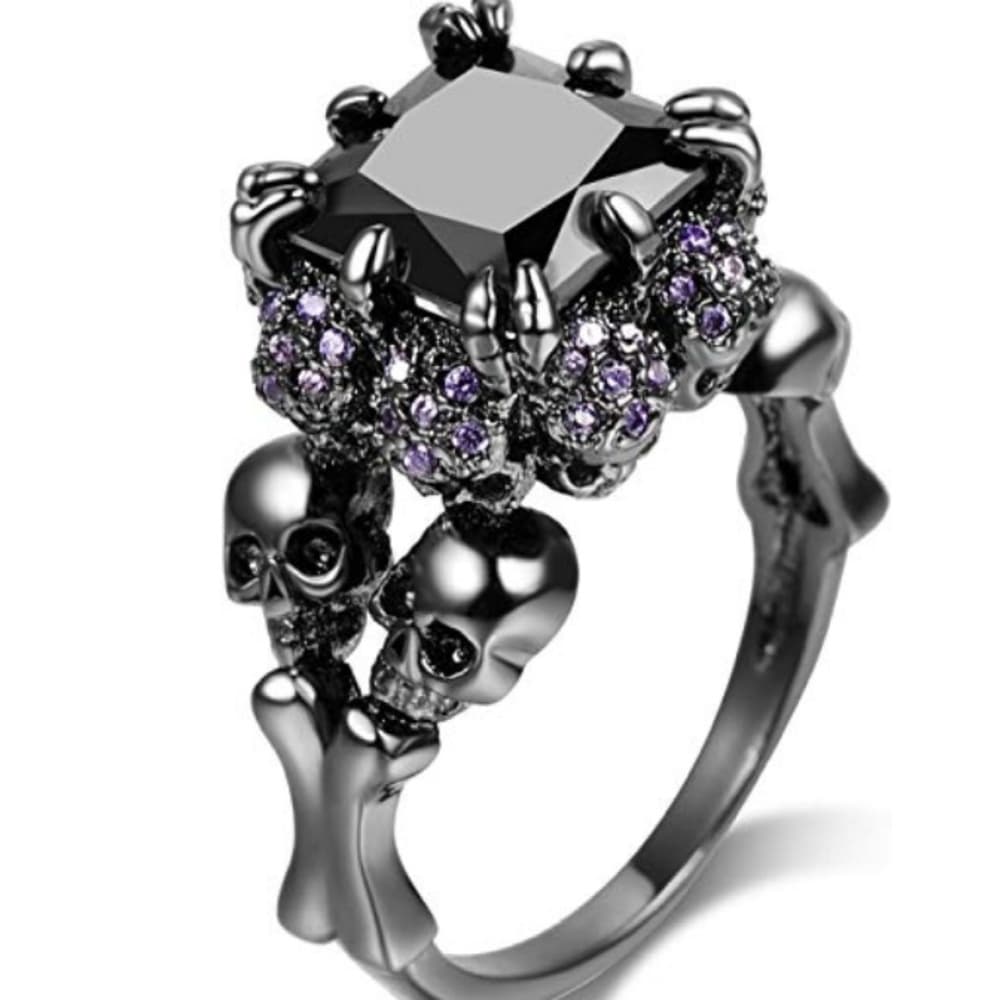Beautiful Cubic Zirconia Skull Ring - Thumbnail 6
