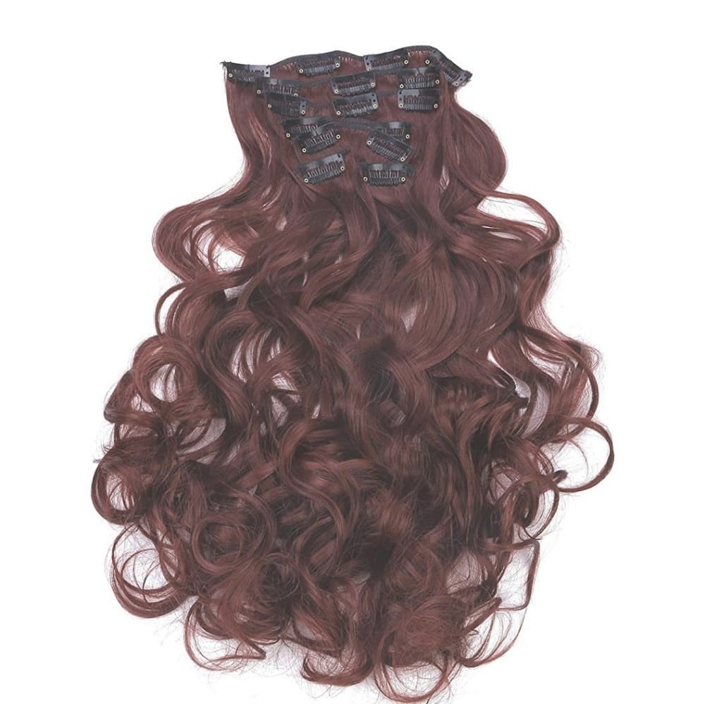 Wine Wavy orStraight Beauty Clip in Extensions