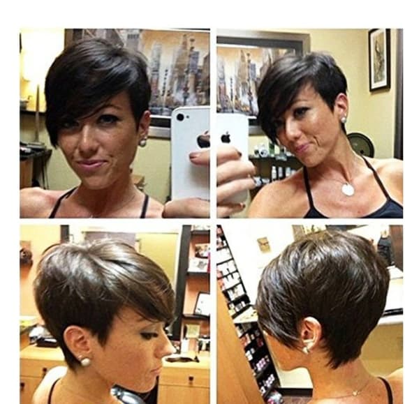 100%Human Hair Cute Pixie Cut Wig - Thumbnail 8