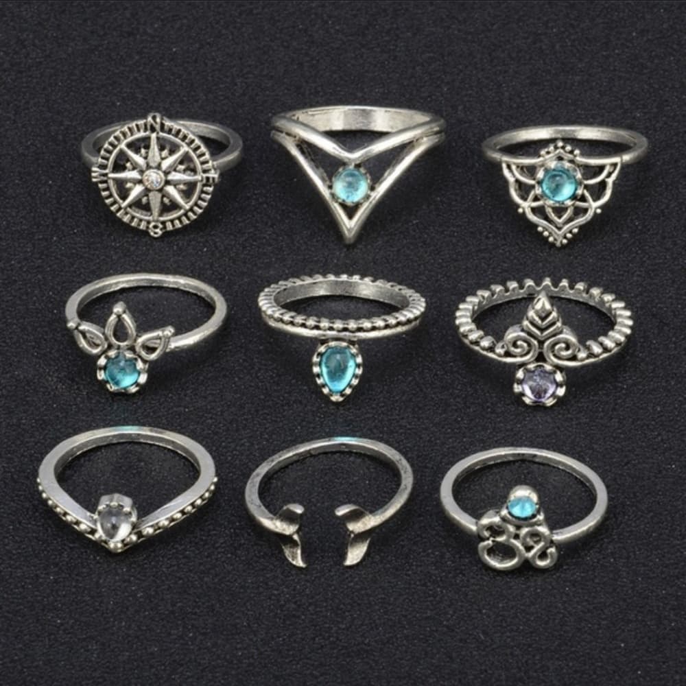 Retro Acrylic Ring 9 piece set - Thumbnail 2
