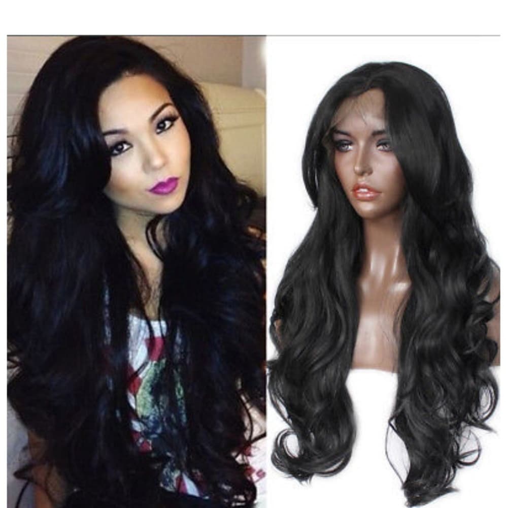 Black Wavy Beauty Lace Front Wig - Thumbnail 5