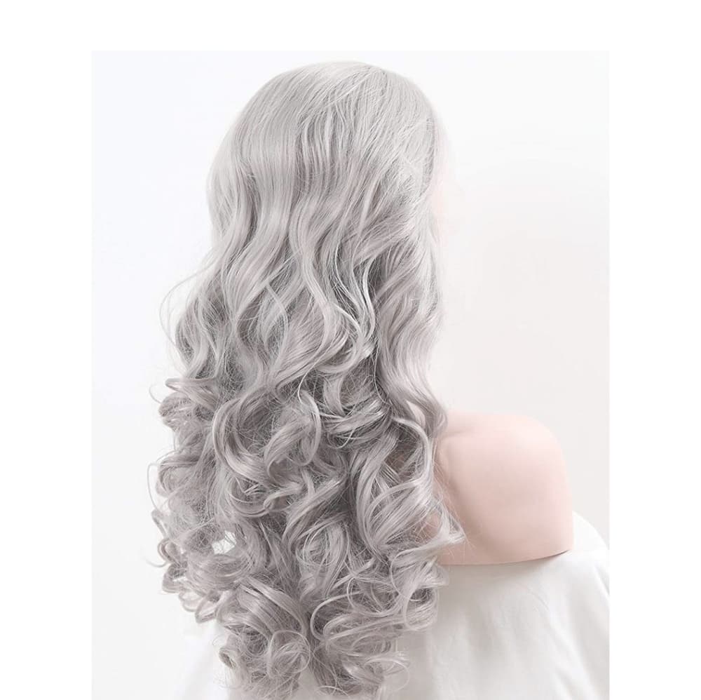 Silver Gray White Lace Front Wig 24-26 inches - Thumbnail 5