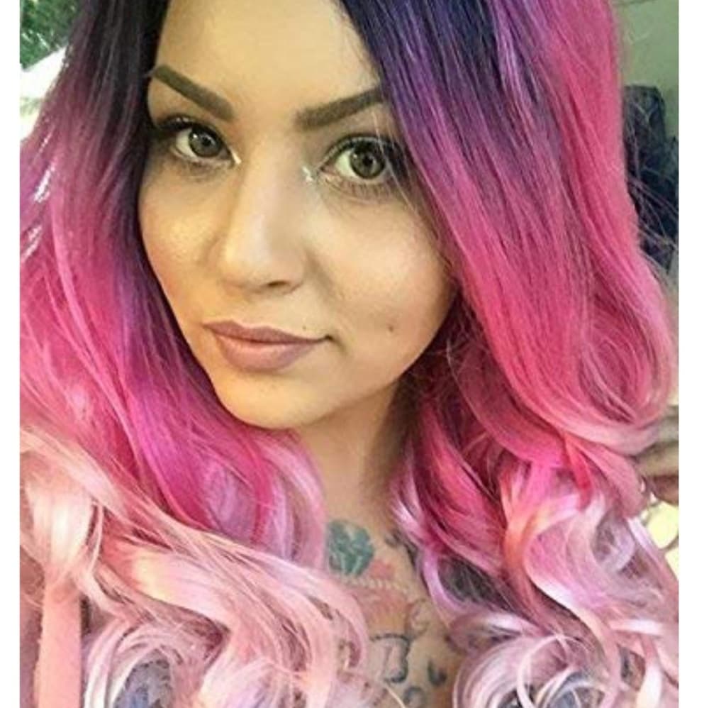 Ombre Purple Pink Beauty Lace Front Wig - Thumbnail 7