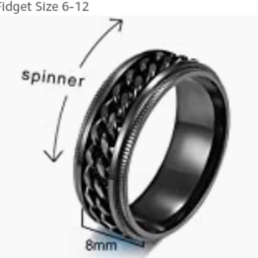 Men's Classic Black Stainless Steel Ring
