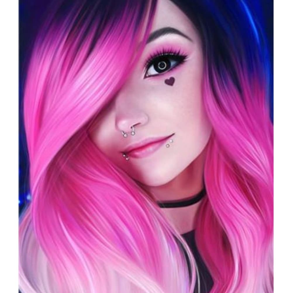 Ombre Purple Pink Beauty Lace Front Wig - Thumbnail 8