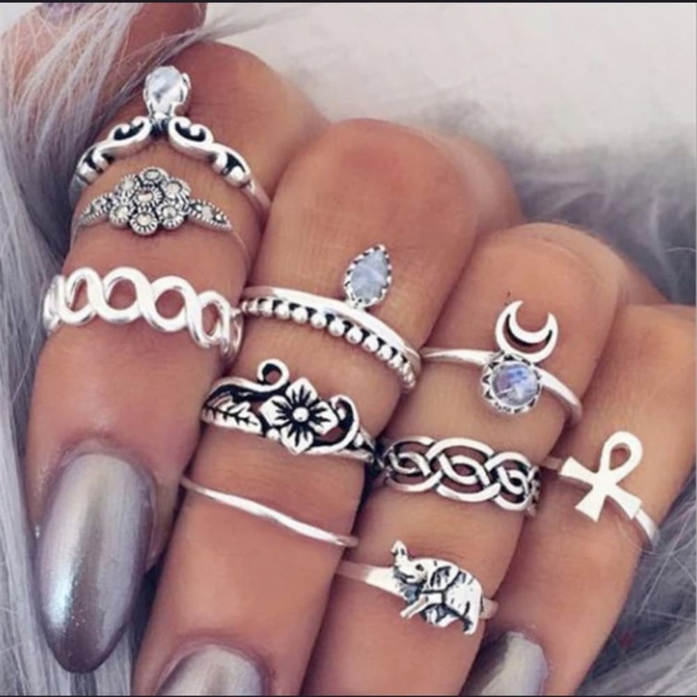 Retro Acrylic Ring 9 piece set - Thumbnail 4