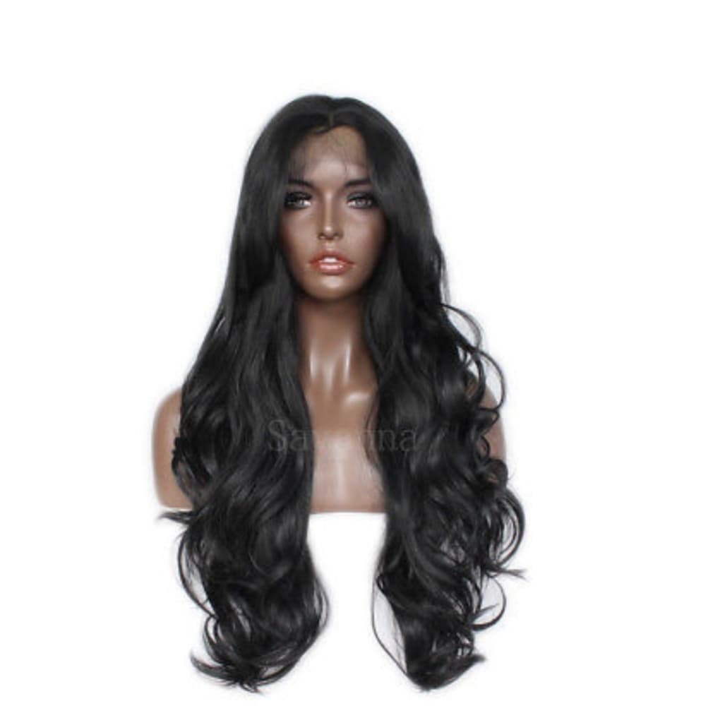 Black Wavy Beauty Lace Front Wig - Thumbnail 4