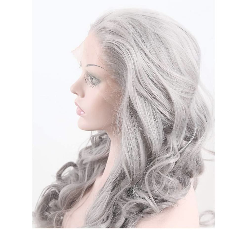 Silver Gray White Lace Front Wig 24-26 inches