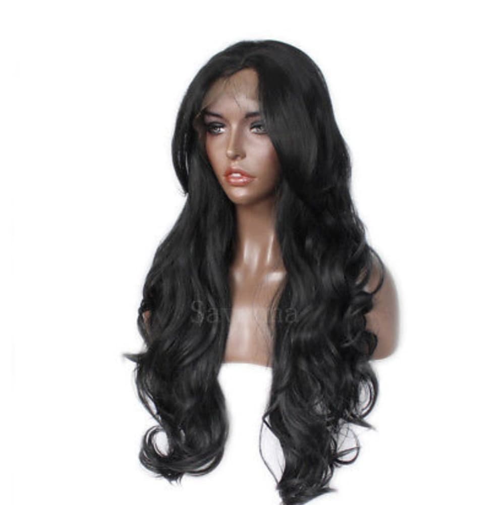 Black Wavy Beauty Lace Front Wig - Thumbnail 3