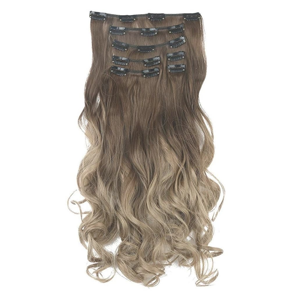 Brown Ombre Blonde Full Head Clip in Extension