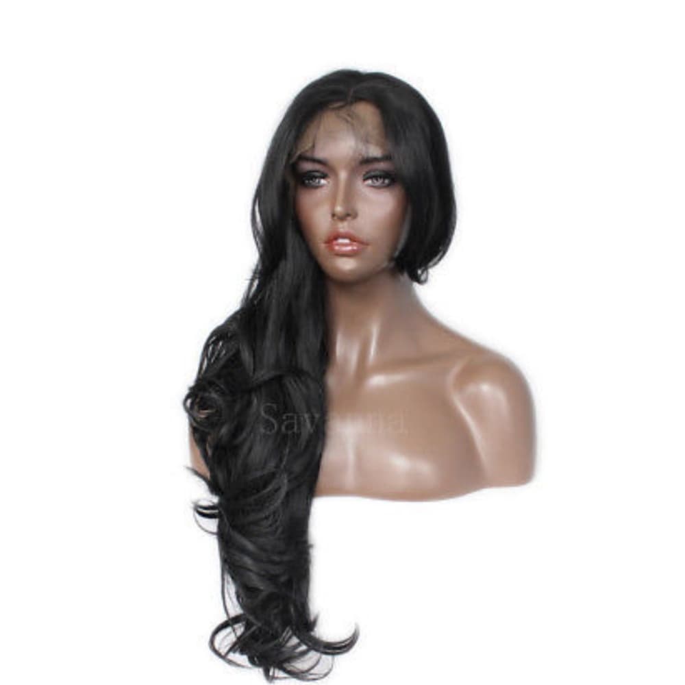 Black Wavy Beauty Lace Front Wig - Thumbnail 2
