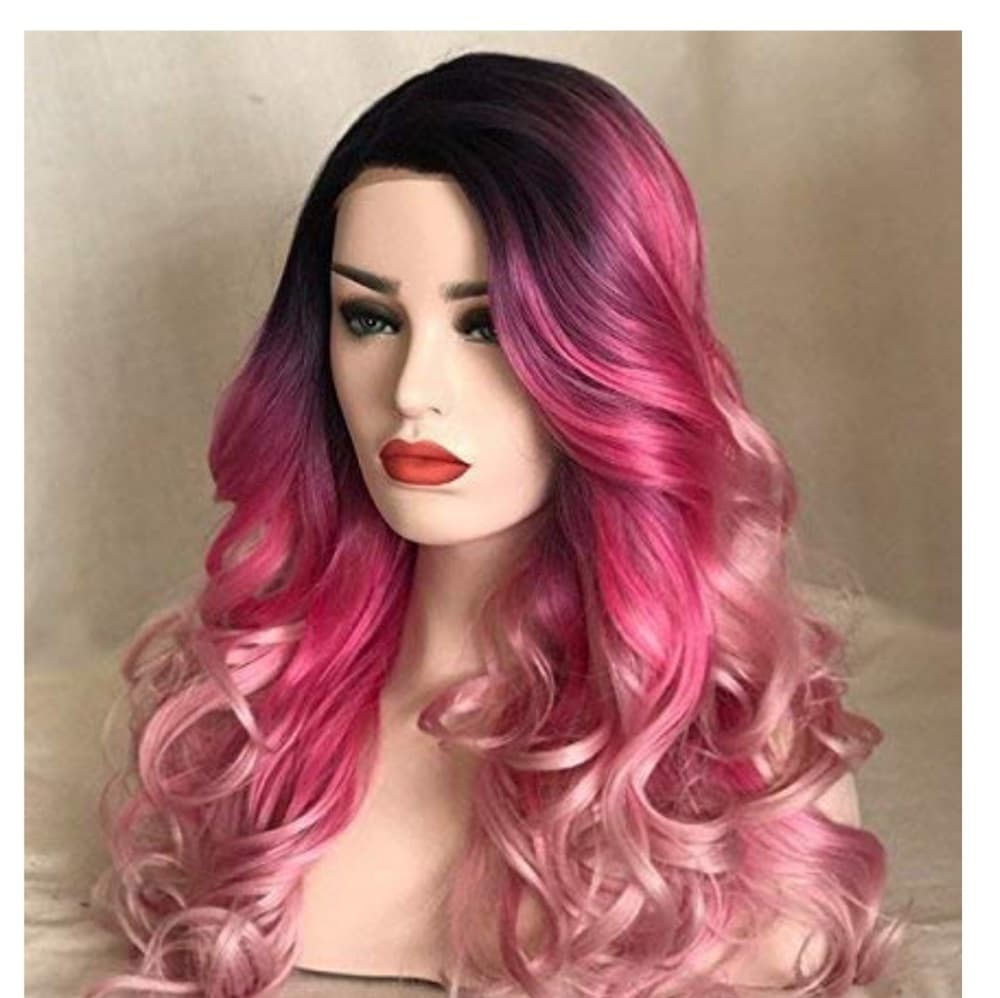Ombre Purple Pink Beauty Lace Front Wig - Thumbnail 5