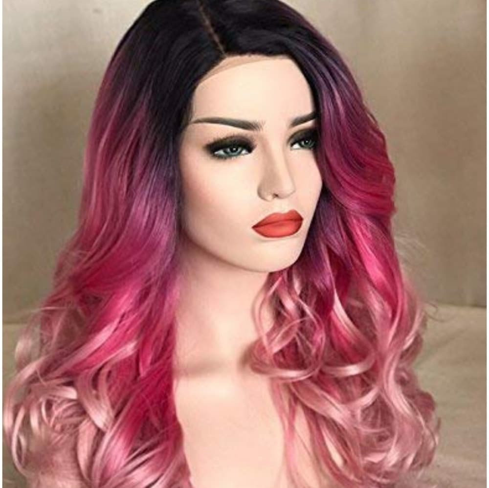 Ombre Purple Pink Beauty Lace Front Wig - Thumbnail 4