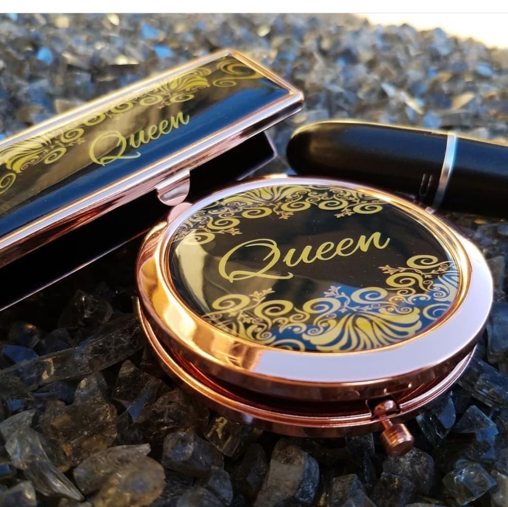 Beautiful Lipstick Case & Compact Mirror