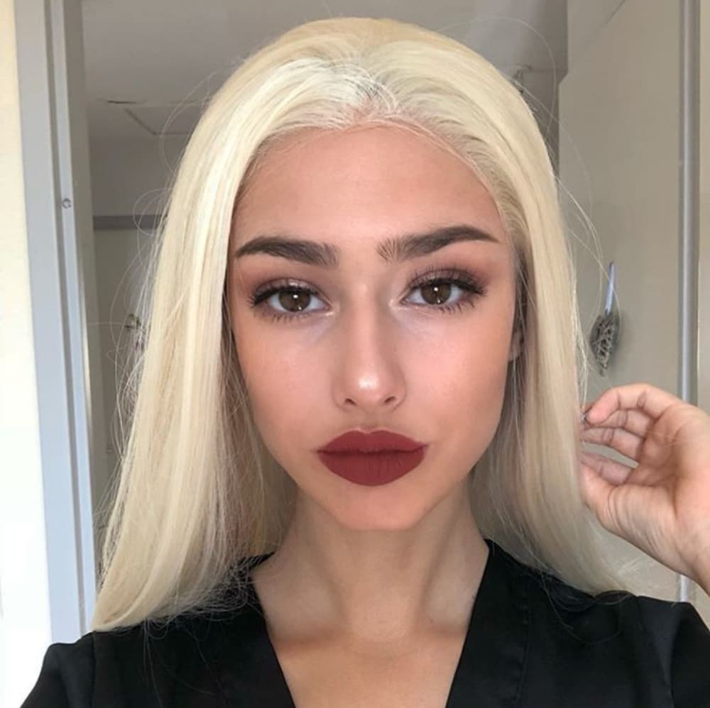 White Blonde Lace Front Wig - Thumbnail 3