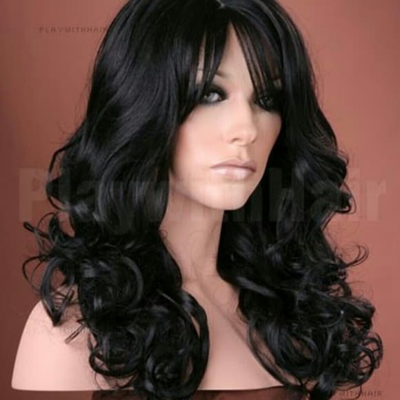 Sexy Black Bally Full Wig - Thumbnail 4