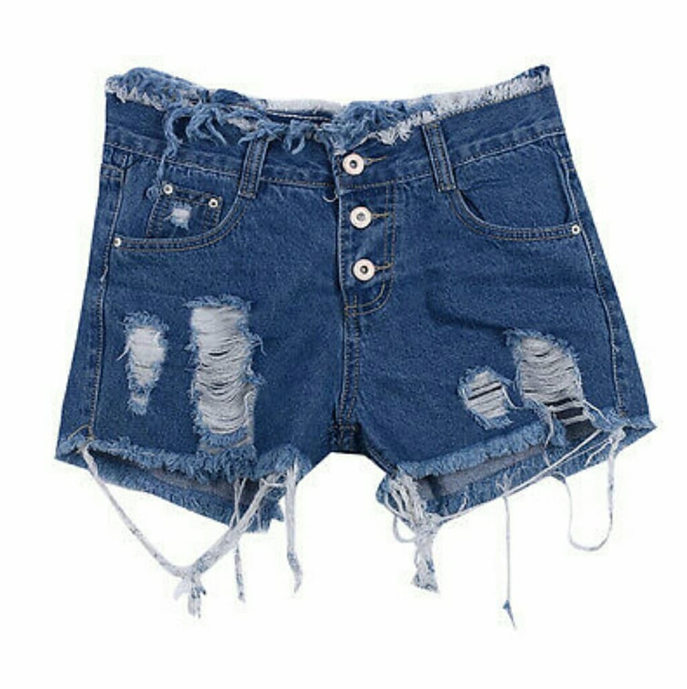 High Waisted Jean Beauty Shorts - Thumbnail 3