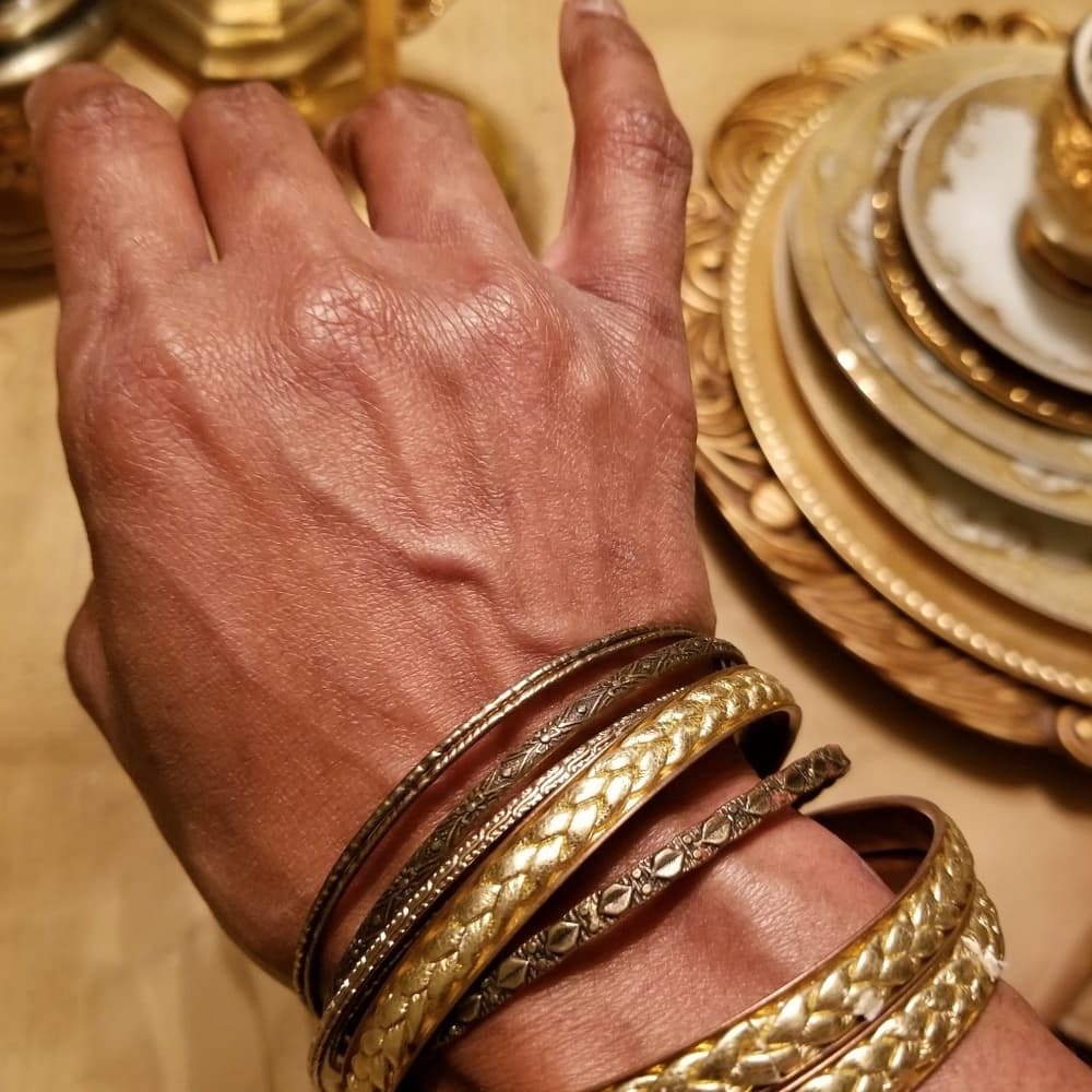 Gold Beauty Bangle Bracelet - Thumbnail 7