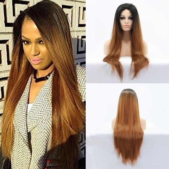 Ombre Brown Lace Front Wig - Thumbnail 6