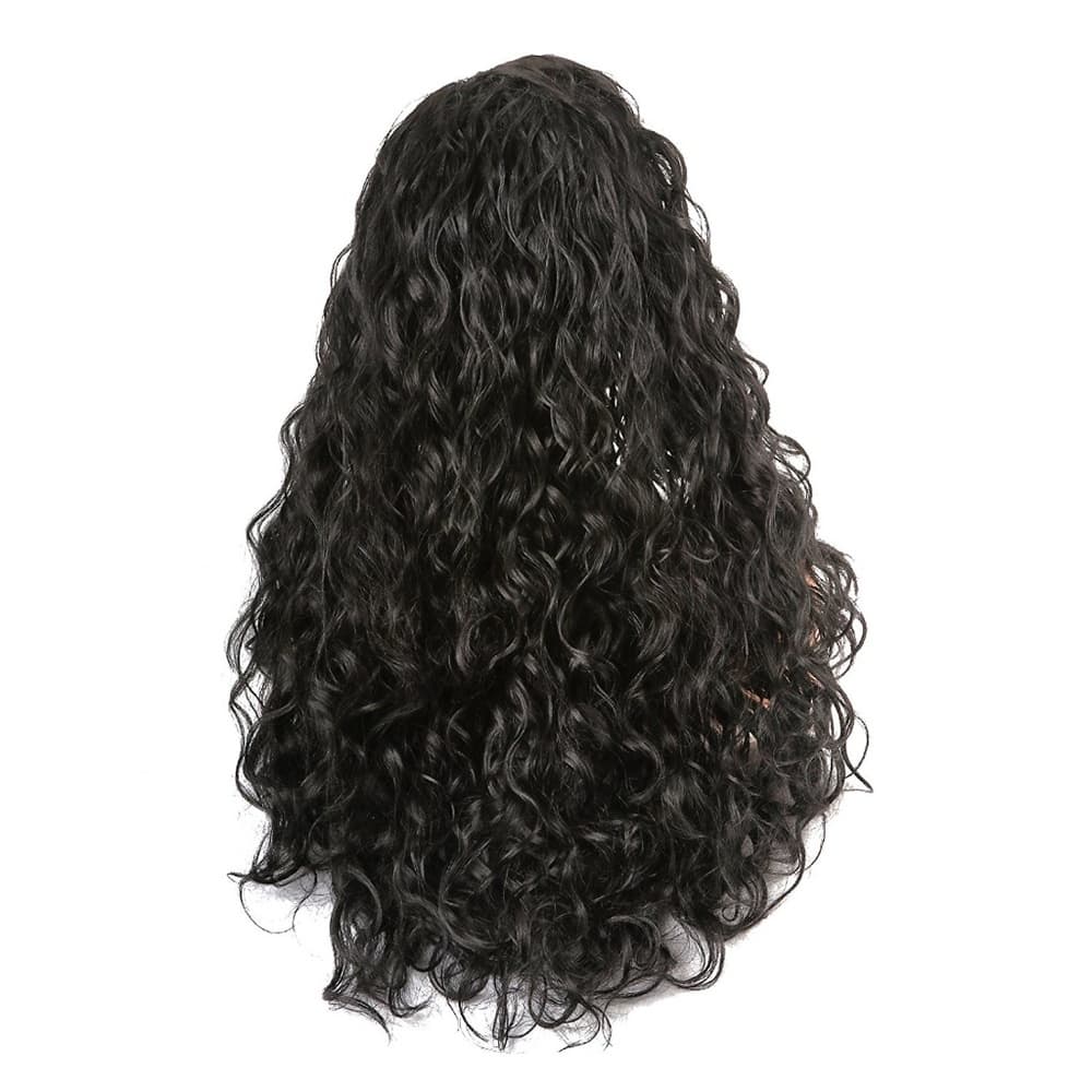 Black Brown Curly Lace Front Wig - Thumbnail 5