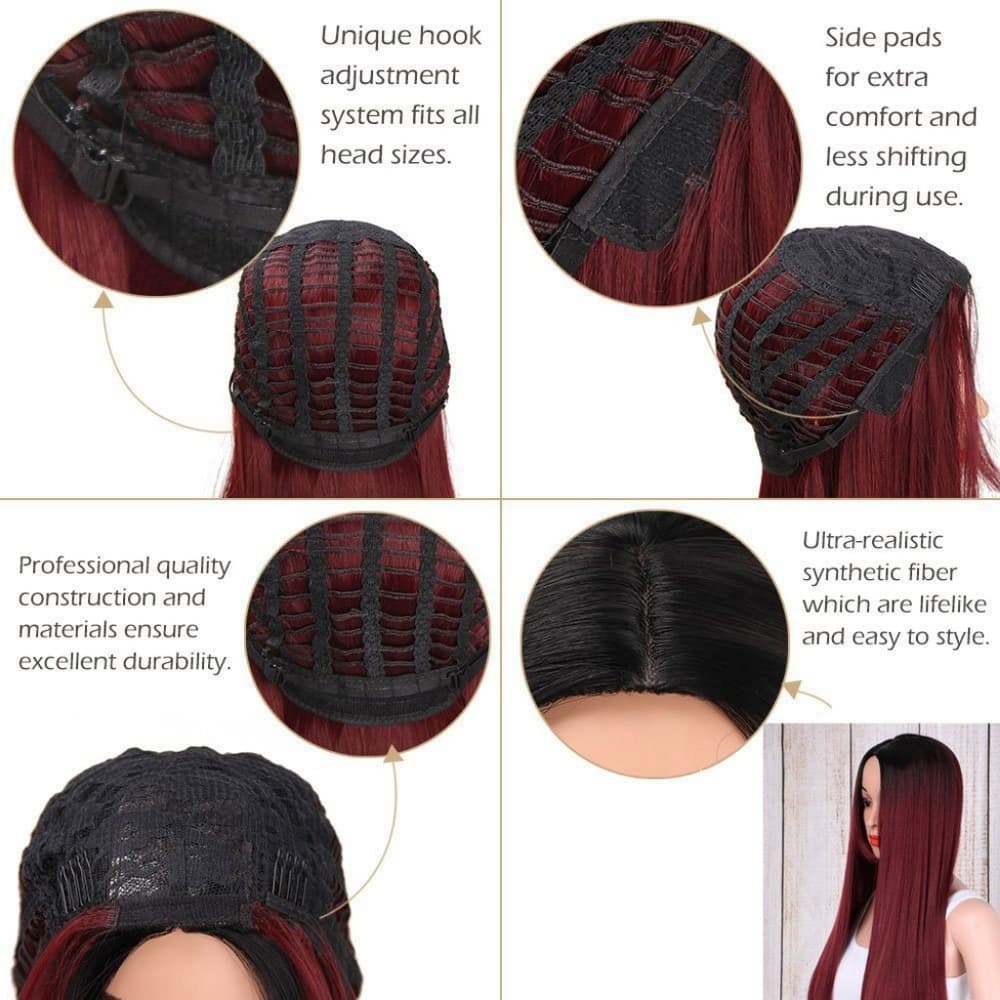 Ombre Red Full Wig - Thumbnail 2