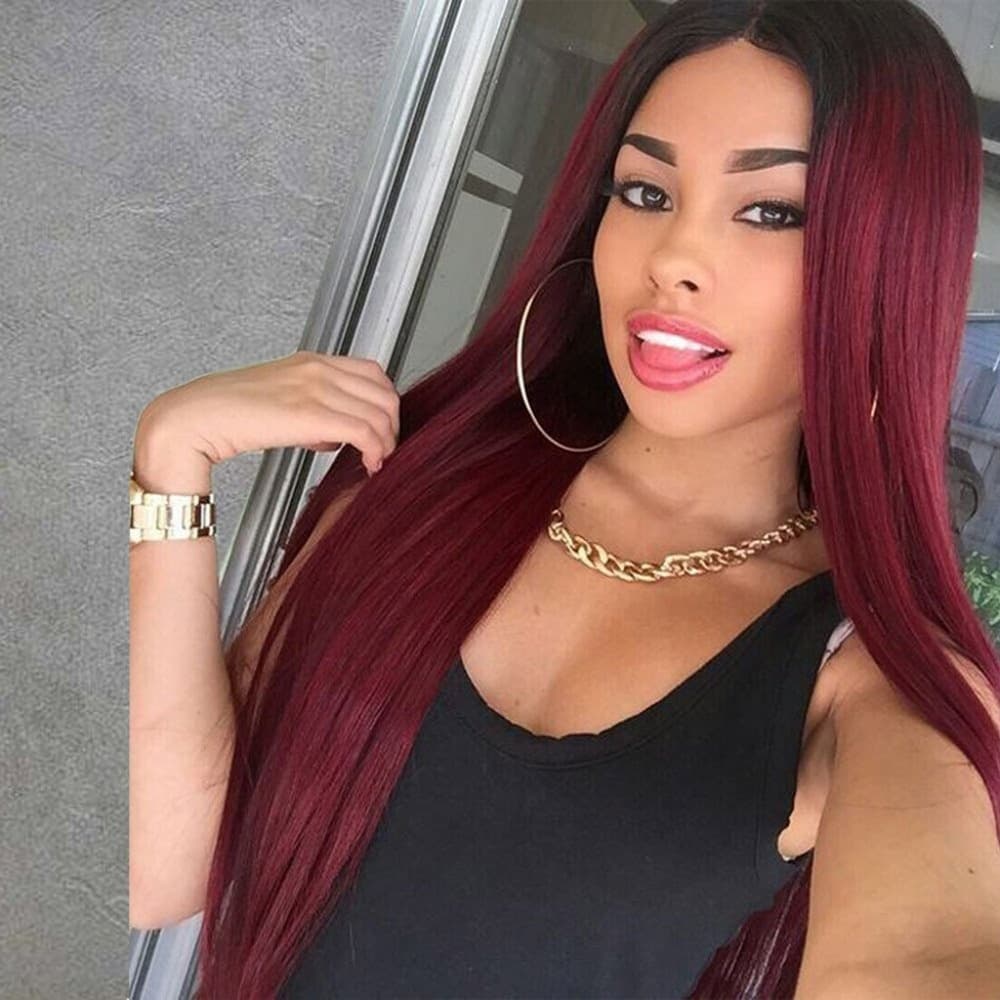 Ombre Red Full Wig - Thumbnail 6