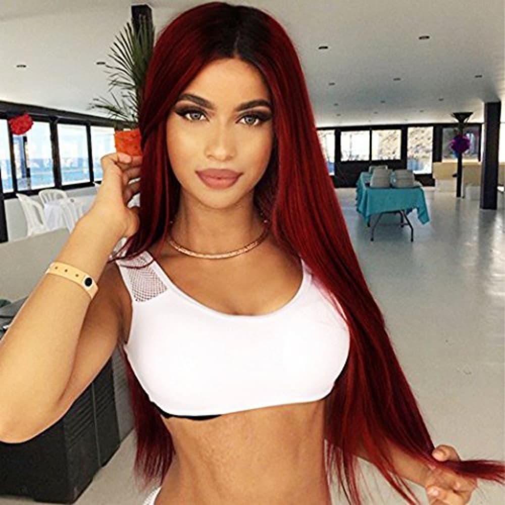 Ombre Red Full Wig - Thumbnail 7