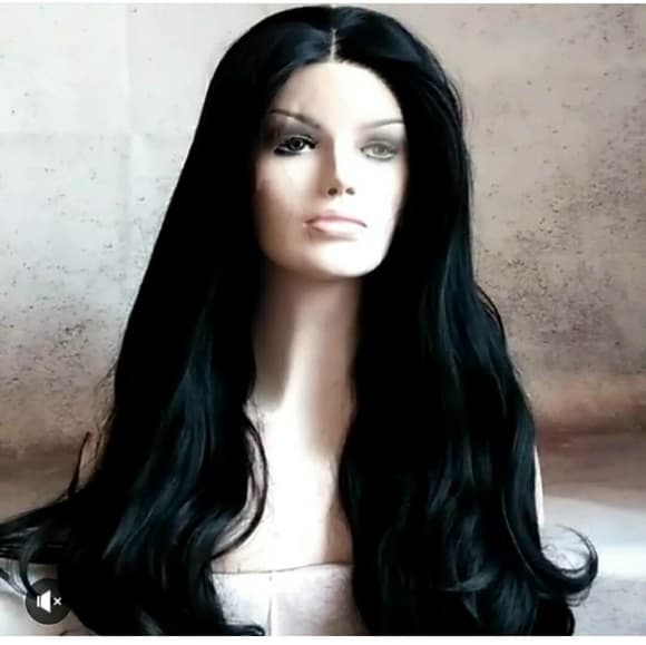 Black Straight Wavy LaceFront Wig 22-24 inches!! - Thumbnail 3