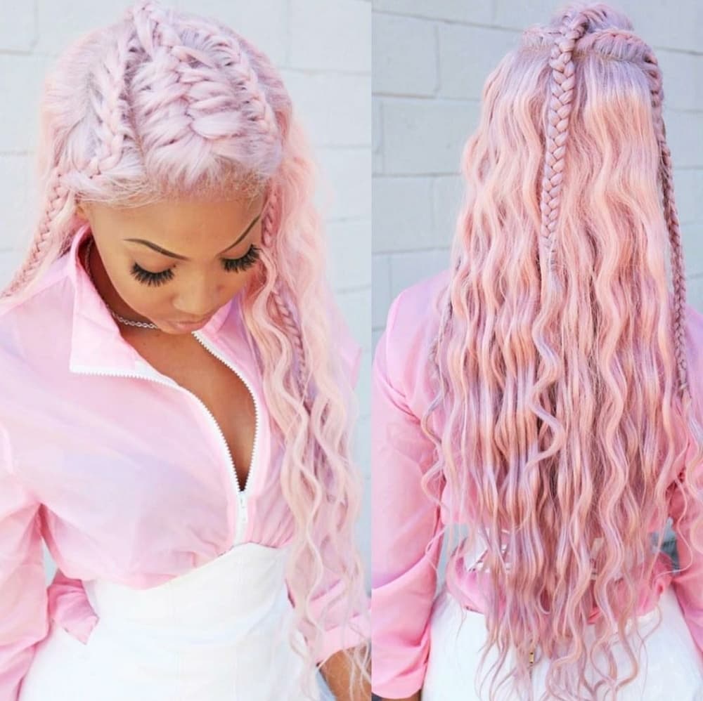 Pink Virgin Brazilian Lace Wig 22-23 inches!! - Thumbnail 2