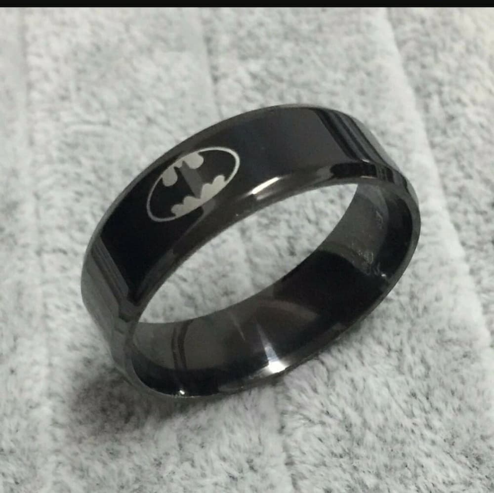 Black Titanium 8MM Stainless Steel Band Ring!! - Thumbnail 3