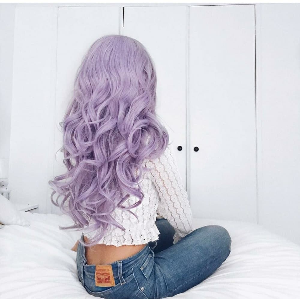 Lilac Purple Beauty Lacefront Wig22-26 inches - Thumbnail 8
