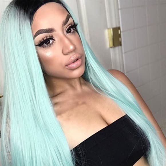 Ombre Mint Green Wig - Thumbnail 6