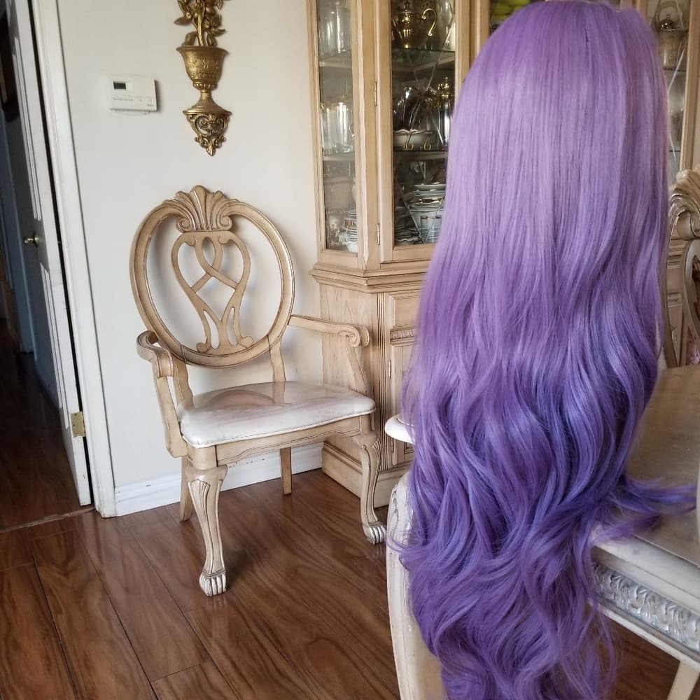 Lilac Purple Beauty Lacefront Wig22-26 inches - Thumbnail 3