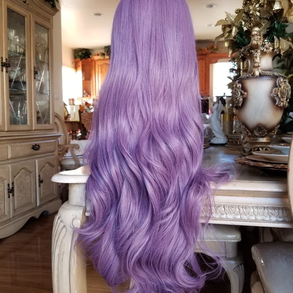 Lilac Purple Beauty Lacefront Wig22-26 inches - Thumbnail 6