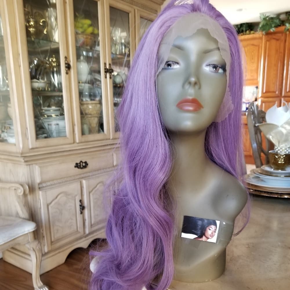 Lilac Purple Beauty Lacefront Wig22-26 inches - Thumbnail 4