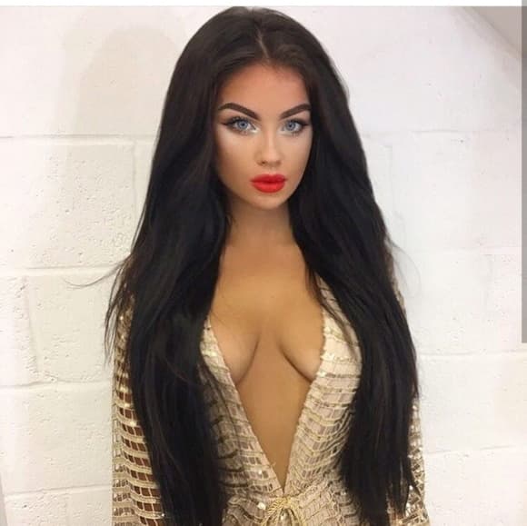 Dark Brown Straight Beauty Lace Front Wig - Thumbnail 2