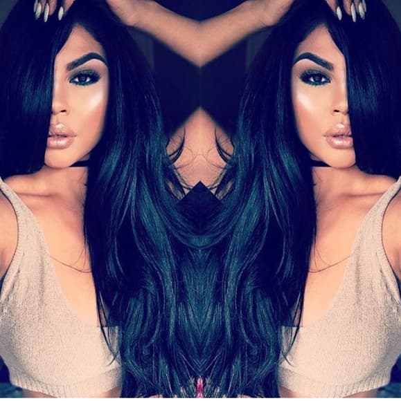 Black Wavy Lace Front Wig - Thumbnail 2