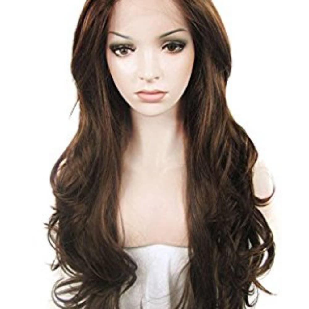 Brown Wavy Lace Front Wig - Thumbnail 3