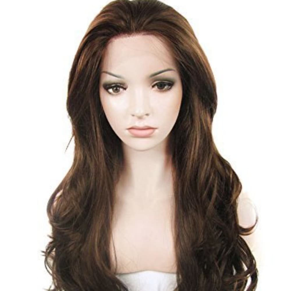 Brown Wavy Lace Front Wig - Thumbnail 2