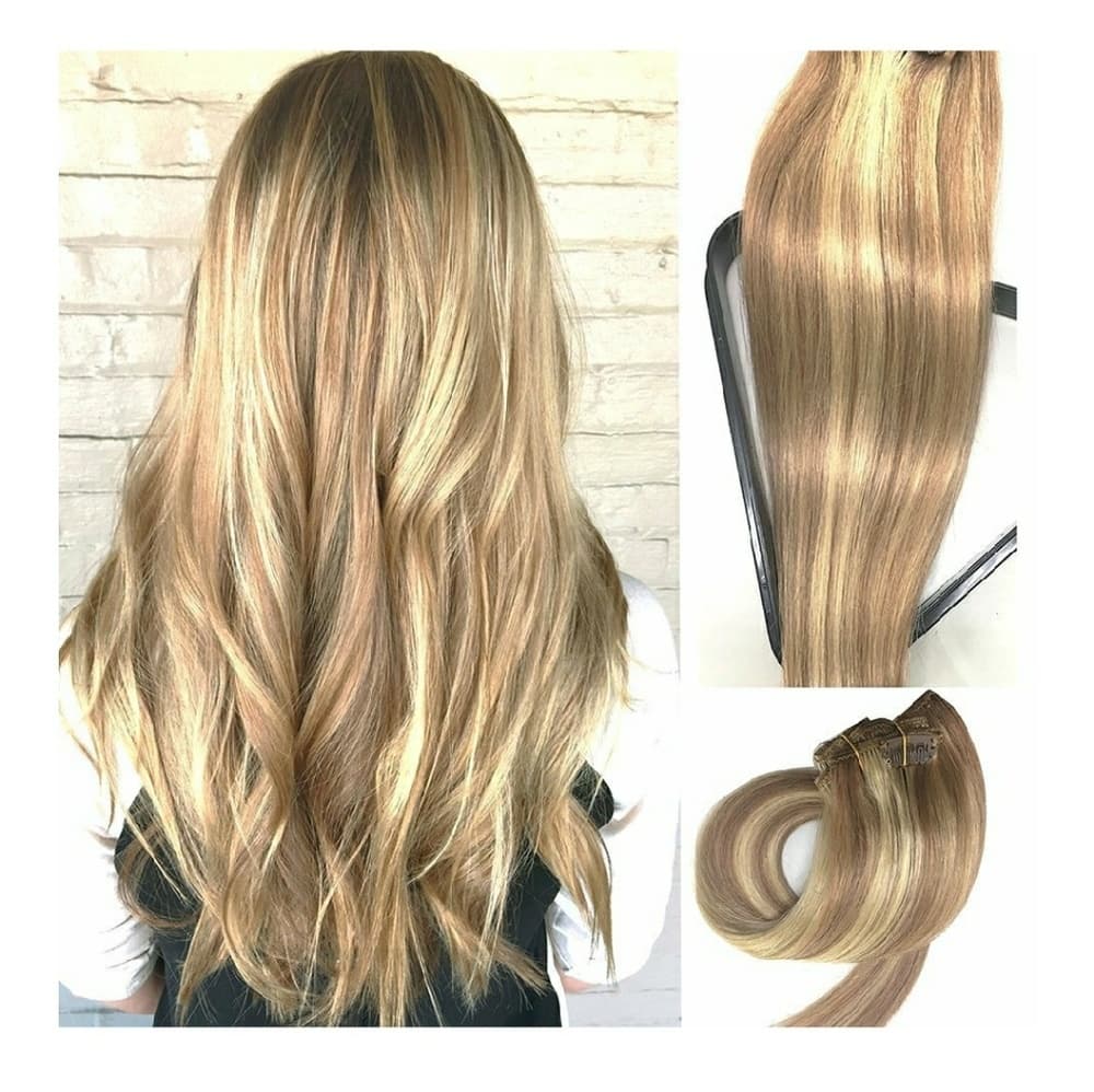 Human Hair Clip in Extensions (2) sets-140 Grams - Thumbnail 4