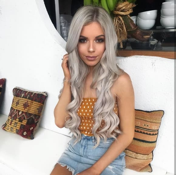 Gray Wavy Full Head Clip in Extension - Thumbnail 8